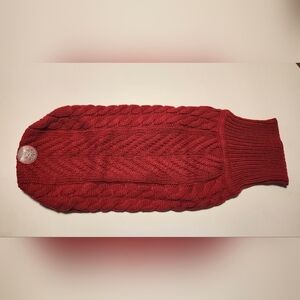 Cozy Red Knit Dog Sweater